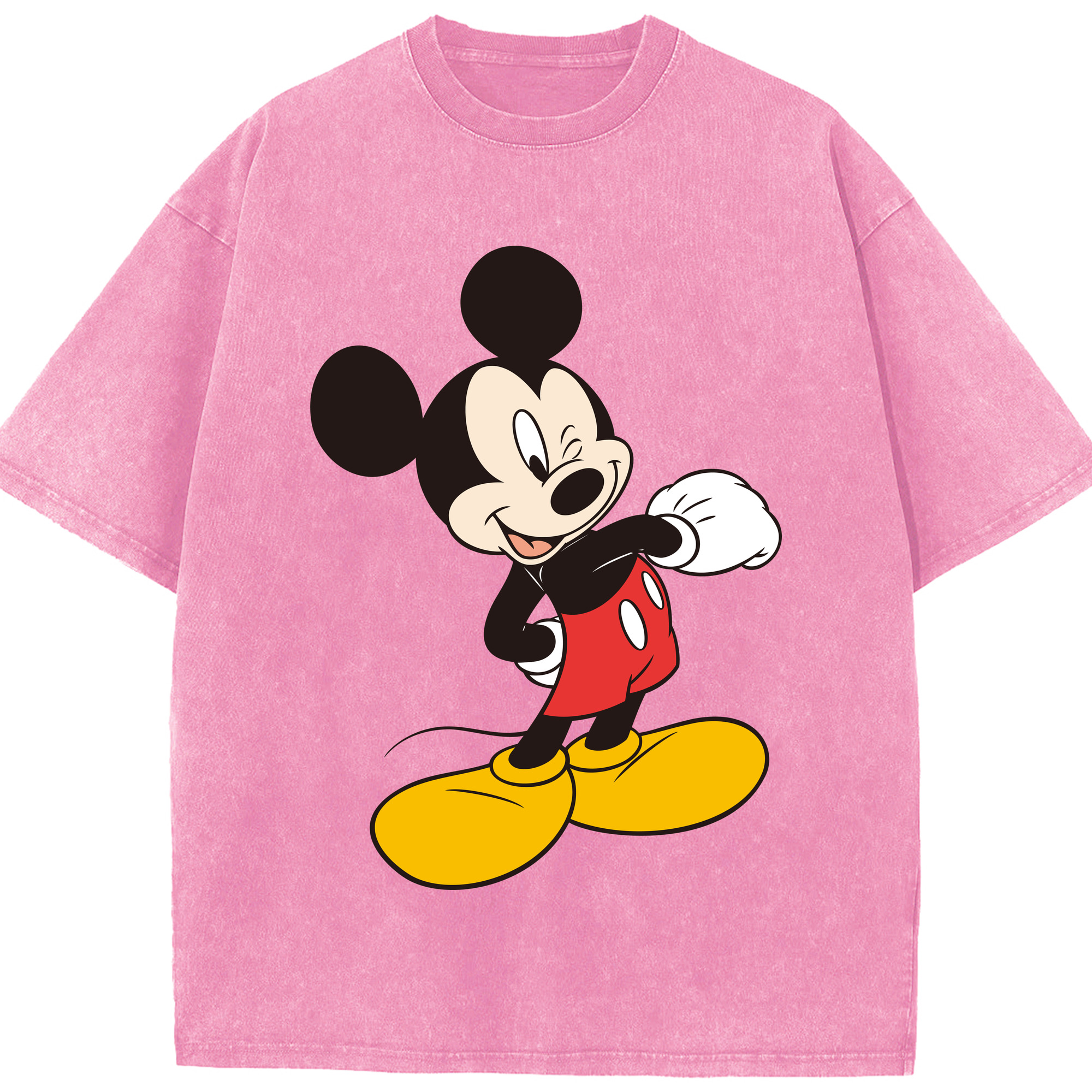 （画像用） ミッキーマウス Mickey Mouse 綿100% ヴィンテージ風 半袖Tシャツ（フロントプリント）